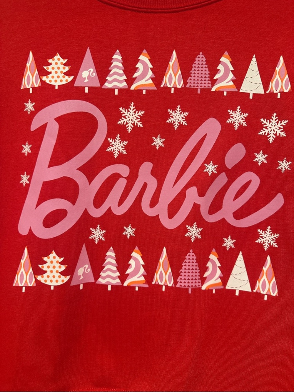 Barbie Red Sweatshirt with Pink Logo and White Accents - Picture 2 of 5